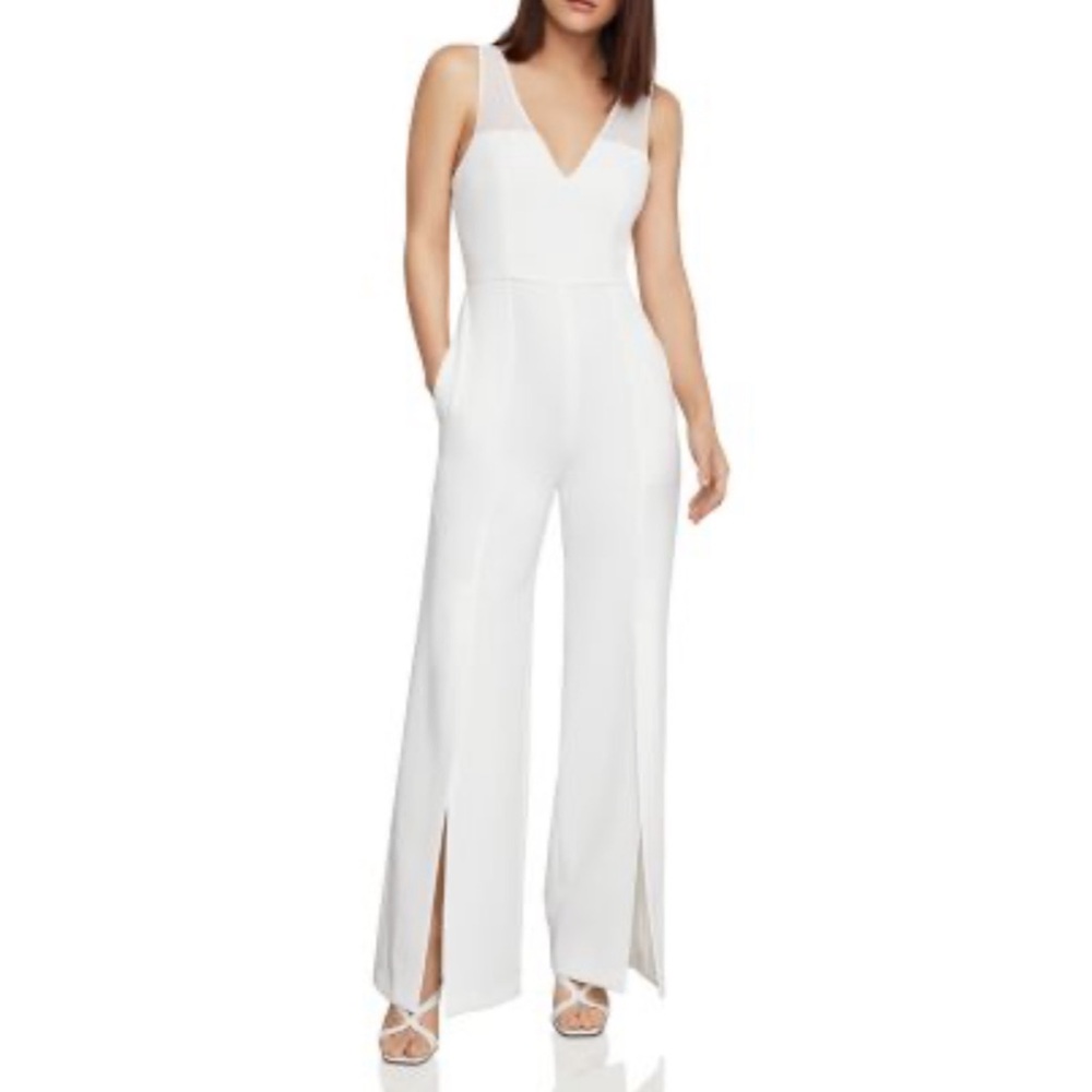 BCBGeneration Viktoria Sleeveless Front Slit Wide Leg Jumpsuit